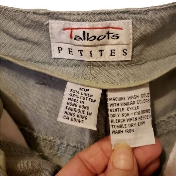 Talbots Womens Size 10P Green  Solid Chino Slack Pants - Picture 11 of 11